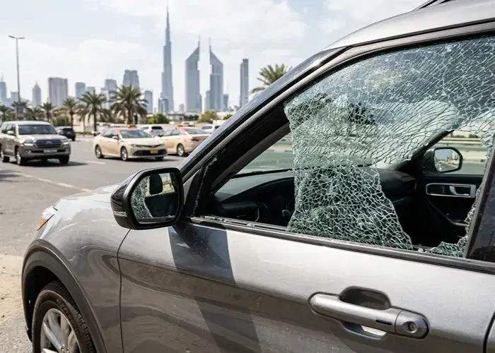 Creaked Front Passenger Window Glass Replacement Services in UAE