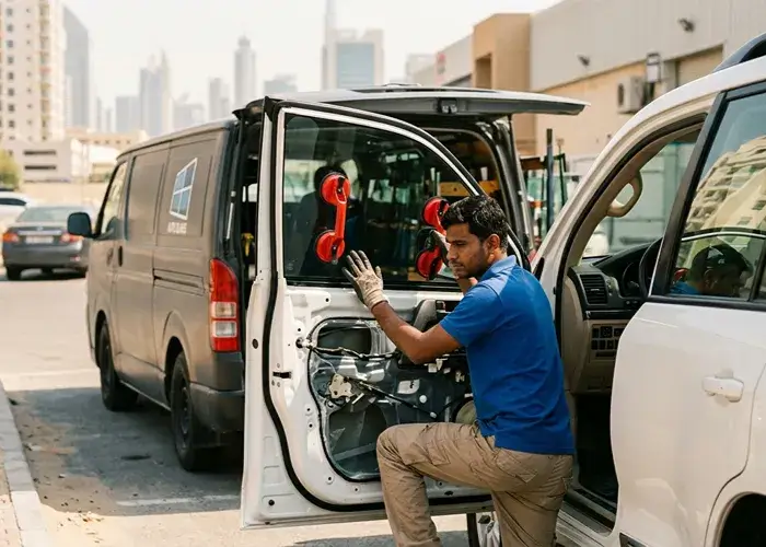 Mobile Front Passenger Window Glass Replacement Services In Abu Dhabi